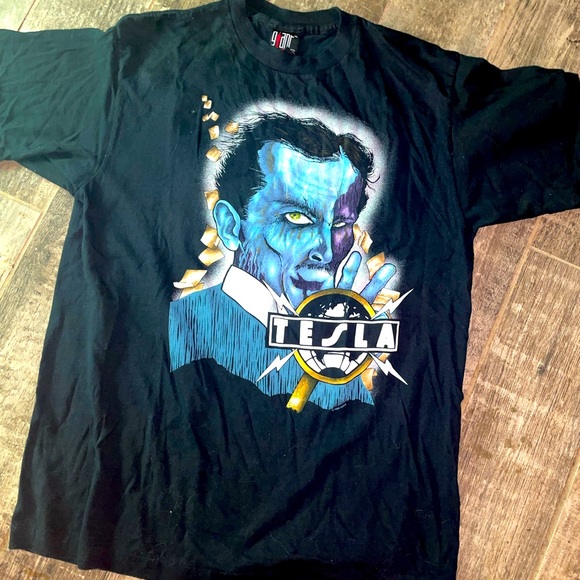 RARE Tesla 1992 tour shirt - Picture 1 of 5